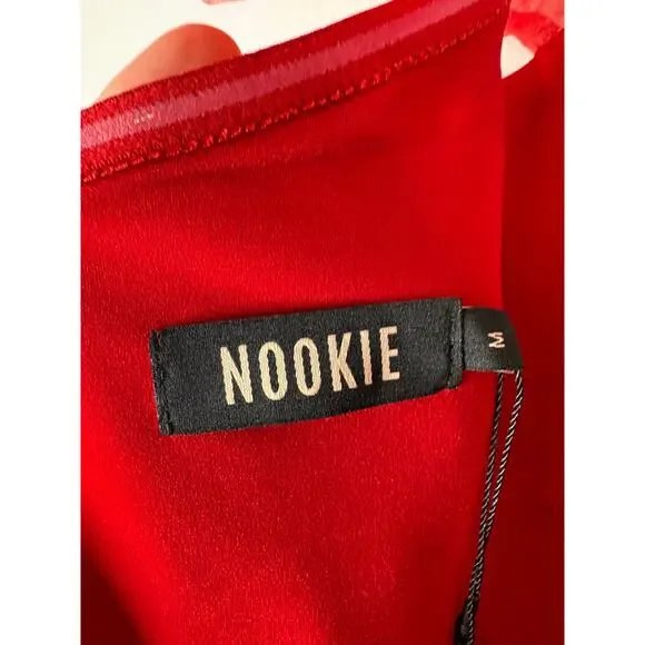 Nookie Eleganza Midi Dress Statement Evening Cocktail Puff Sleeve Party Formal M - Picture 10 of 12